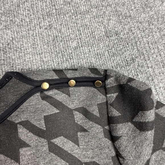 Liz Claiborne Shirt Womens XL Gray Black Houndstooth Short Sleeve Career Top - Picture 5 of 9